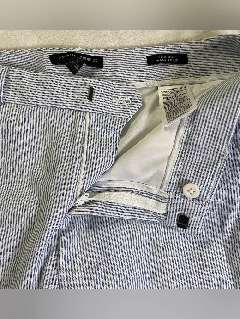 Banana Republic Avery Style Striped Business Slacks size 4 Petite